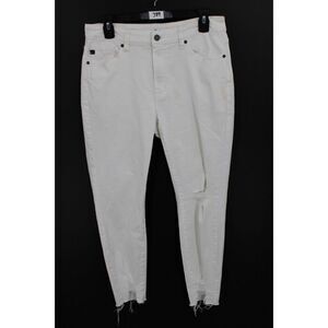 Kancan Estilo White Distressed Raw Hem Denim Jeans  11/29